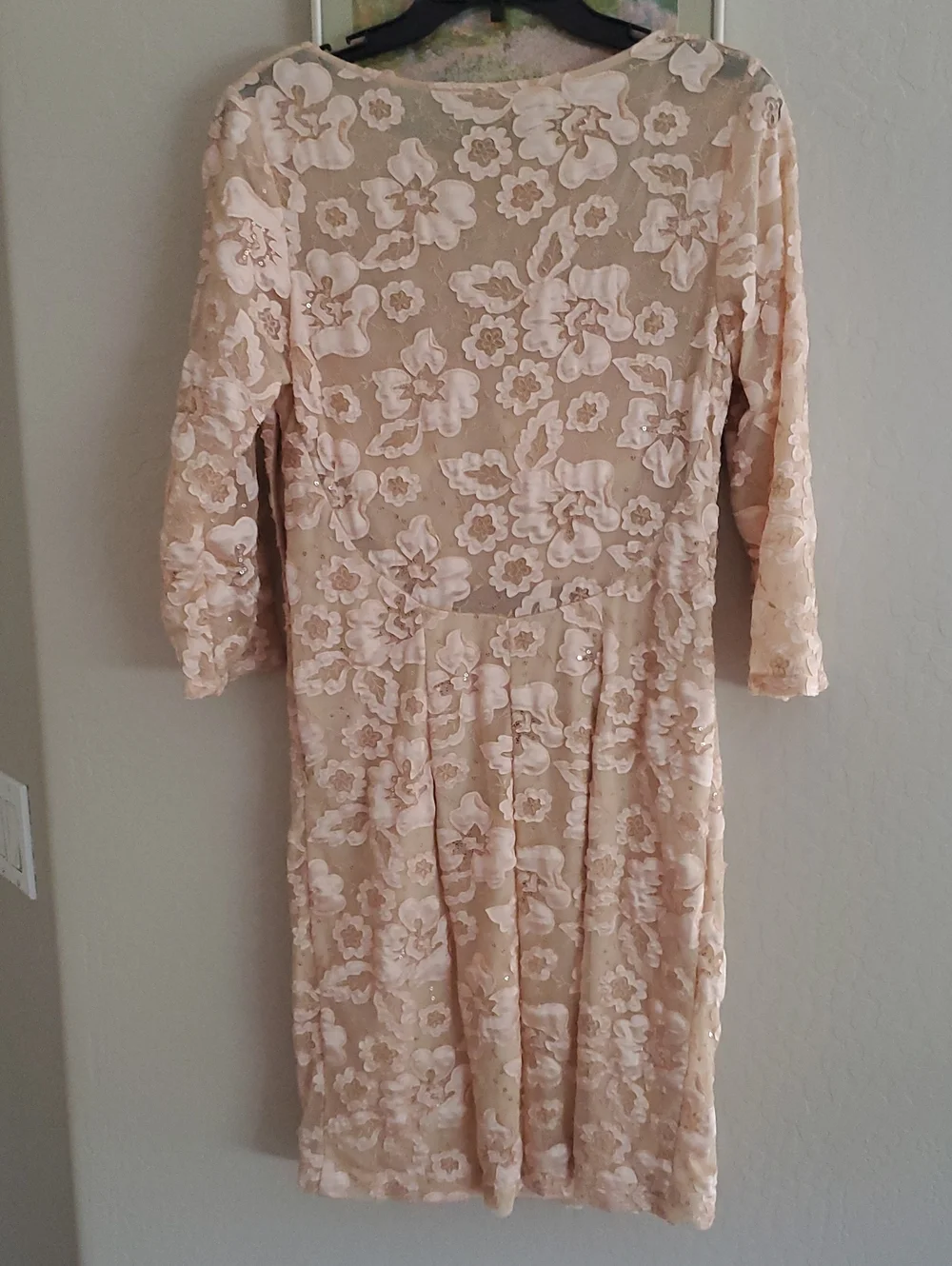 Sue Wong Blush Floral Lace Midi Dress - Picture 3 of 7